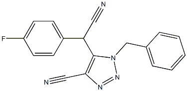 (1-Benzyl-4-cyano-1H-1,2,3-triazol-5-yl)(4-fluorophenyl)acetonitrile,,结构式