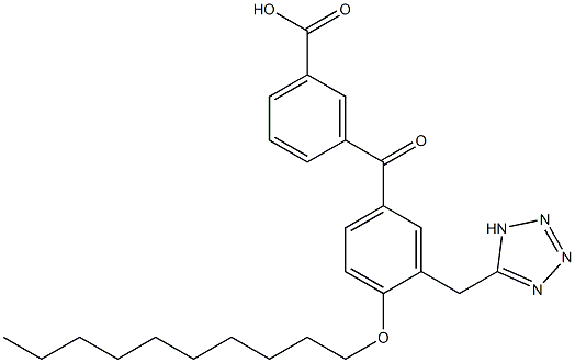 3-[4-Decyloxy-3-(1H-tetrazol-5-ylmethyl)benzoyl]benzoic acid Structure