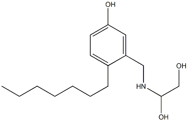 3-[(1,2-Dihydroxyethyl)aminomethyl]-4-heptylphenol 结构式
