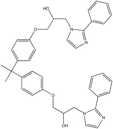 1,1'-(2,2-プロパンジイル)ビス[(4,1-フェニレン)オキシ]ビス[3-(2-フェニル-1H-イミダゾール-1-イル)-2-プロパノール] 化学構造式