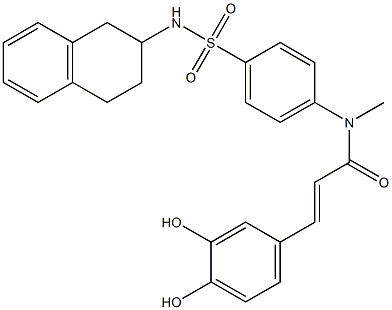 3,4-Dihydroxy-N-[4-[[(1,2,3,4-tetrahydronaphthalen)-2-yl]sulfamoyl]phenyl]-N-methyl-trans-cinnamamide,,结构式