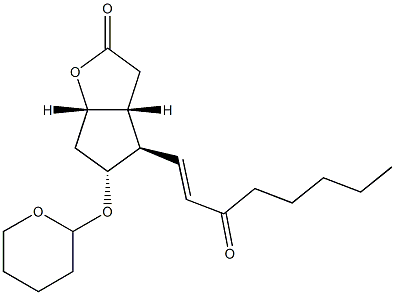 (1S,5R,6R,7R)-6-[(1E)-3-オキソ-1-オクテニル]-7-(テトラヒドロ-2H-ピラン-2-イルオキシ)-2-オキサビシクロ[3.3.0]オクタン-3-オン 化学構造式