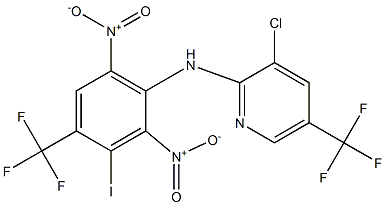 3-Chloro-5-trifluoromethyl-N-(3-iodo-4-trifluoromethyl-2,6-dinitrophenyl)pyridin-2-amine Structure