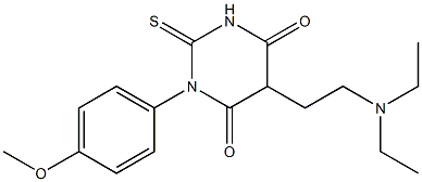 5-[2-(Diethylamino)ethyl]-1-(p-methoxyphenyl)-2-thioxo-2,3-dihydropyrimidine-4,6(1H,5H)-dione,,结构式