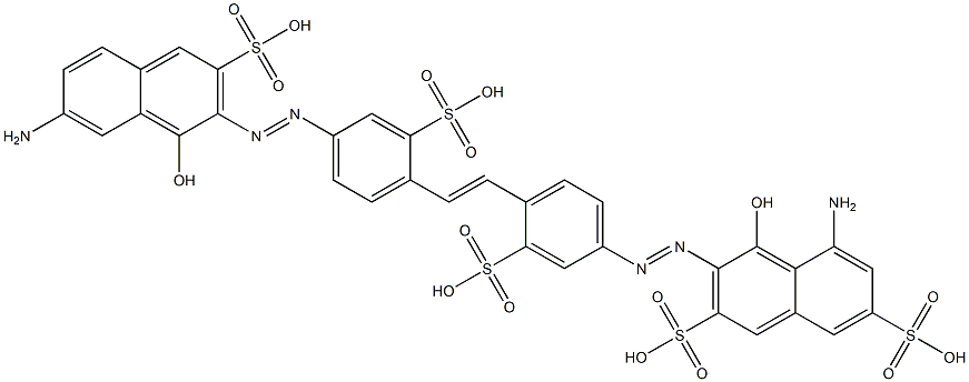 4-[(8-Amino-1-hydroxy-3,6-disulfo-2-naphtyl)azo]-4'-[(7-amino-1-hydroxy-3-sulfo-2-naphtyl)azo]-2,2'-stilbenedisulfonic acid 结构式