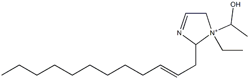 2-(2-ドデセニル)-1-エチル-1-(1-ヒドロキシエチル)-3-イミダゾリン-1-イウム 化学構造式