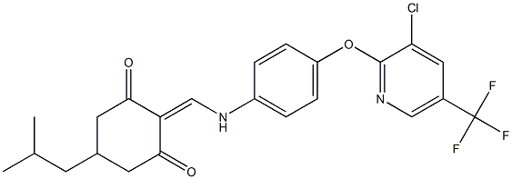 2-(((4-(3-Chloro-5-(trifluoromethyl)(2-pyridyloxy))phenyl)amino)methylene)-5-(2-methylpropyl)cyclohexane-1,3-dione Struktur