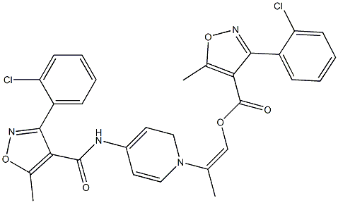 1-Aza-2-(4-((3-(2-chlorophenyl)-5-methylisoxazol-4-yl)carbonylamino)phenyl)prop-1-enyl 3-(2-chlorophenyl)-5-methylisoxazole-4-carboxylate Struktur