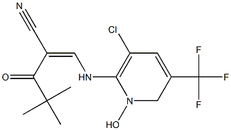 2-(2,2-Dimethylpropanoyl)-3-((3-chloro-1-hydroxy-5-(trifluoromethyl)(2-pyridyl))amino)prop-2-enenitrile Struktur