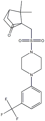 7,7-Dimethyl-1-(((4-(3-(trifluoromethyl)phenyl)piperazinyl)sulfonyl)methyl)bicyclo[2.2.1]heptan-2-one Struktur