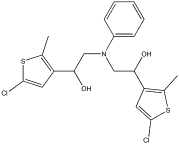 1-(5-CHLORO-2-METHYL-THIOPHEN-3-YL)-2-([2-(5-CHLORO-2-METHYL-THIOPHEN-3-YL)-2-HYDROXY-ETHYL]-PHENYL-AMINO)-ETHANOL,,结构式