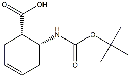 Boc-(1S,2R)-(+)-2-aminocyclohex-4-ene-carboxylicacid 结构式