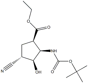 Ethyl (1R*,2R*,3S*,4S*)-2-(tert-butoxycarbonylamino)-4-cyano-3-hydroxycyclopentane-carboxylate