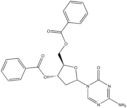 4-amino-1-((4S,5R)-4-benzoyloxy-5-(benzoyloxymethyl)tetrahydrofuran-2-yl)-1,3,5-triazin-2(1H)-one Struktur