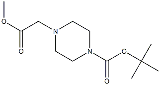 1-Boc-4-Methoxycarbonylmethyl piperazine,,结构式