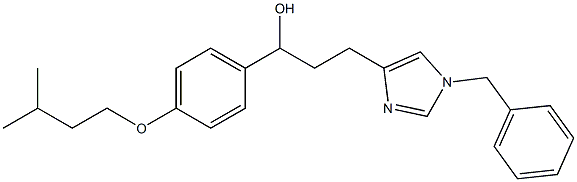 3-(1-benzyl-1H-imidazol-4-yl)-1-(4-(isopentyloxy)phenyl)propan-1-ol Struktur
