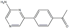 1-(4-(6-aminopyrazin-2-yl)phenyl)ethanone 化学構造式