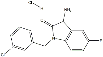 3-amino-1-(3-chlorobenzyl)-5-fluoro-1,3-dihydro-2H-indol-2-one hydrochloride Structure