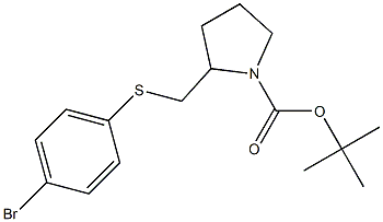 2-(4-Bromo-phenylsulfanylmethyl)-pyrrolidine-1-carboxylic acid tert-butyl ester,,结构式