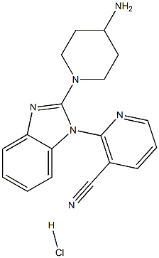 2-[2-(4-Amino-piperidin-1-yl)-benzoimidazol-1-yl]-nicotinonitrile hydrochloride,,结构式