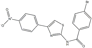 4-bromo-N-(4-(4-nitrophenyl)thiazol-2-yl)benzamide,,结构式