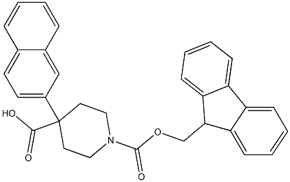 Fmoc-4-(naphthalen-2-yl)-piperidine-4-carboxylic acid 化学構造式