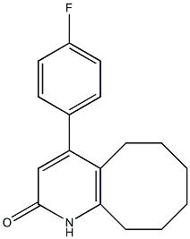 4-(4-Fluoro-phenyl)-5,6,7,8,9,10-hexahydro-1H-cycloocta[b]pyridin-2-one 化学構造式