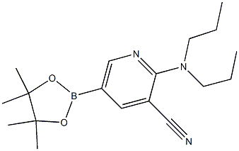 2-(dipropylamino)-5-(4,4,5,5-tetramethyl-1,3,2-dioxaborolan-2-yl)pyridine-3-carbonitrile Structure