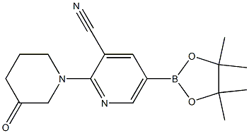 5-(4,4,5,5-tetramethyl-1,3,2-dioxaborolan-2-yl)-2-(3-oxopiperidin-1-yl)pyridine-3-carbonitrile 结构式