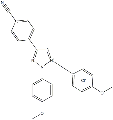 2,3-Bis(4-Methoxyphenyl)-5-(4-cyanophenyl)tetrazoliuM Chloride Struktur