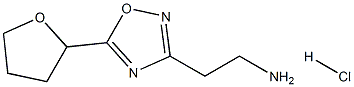 {2-[5-(Tetrahydrofuran-2-yl)-1,2,4-oxadiazol-3-yl]ethyl}amine hydrochloride 化学構造式