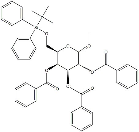 Methyl 2,3,4-tri-O-benzoyl-6-O-tert-butyldiphenylsilyl-a-D-galactopyranoside Structure