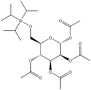 1,2,3,4-Tetra-O-acetyl-6-O-triisopropylsilyl-a-D-mannopyranose 化学構造式