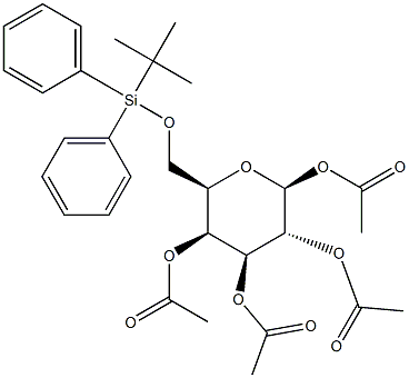 1,2,3,4-Tetra-O-acetyl-6-O-(tert-butyldiphenylsilyl)-b-D-galactopyranose 化学構造式