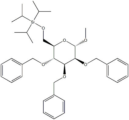 Methyl 2,3,4-tri-O-benzyl-6-O-triisopropylsilyl-a-D-mannopyranoside Struktur