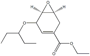 (R, 4S, 5S)-4,5-epoxy-3-(1-ethylpropoxy)-cyclohexene-1-carboxylic acid ethyl ester Structure