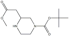 4-BOC-哌嗪-2-乙酸甲酯 结构式