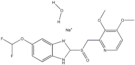  5-二氟甲氧基-2-[(3,4,-二甲氧基-2-吡啶基)甲基]亚硫酰基-1H-苯骈咪唑钠盐-水合物