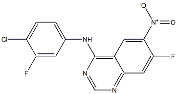(4-Chloro-3-fluoro-phenyl)-(7-fluoro-6-nitro-quinazolin-4-yl)-amine Structure