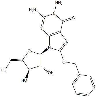 1-Amino-8-benzyloxy-9-(beta-D-xylofuranosyl)guanine 化学構造式