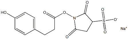 钠1-{[3-(4-羟基苯基)丙酰]氧基}-2,5-二氧代-3-吡咯烷磺酸酯,,结构式