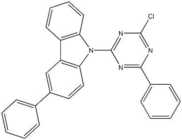 9-(4-chloro-6-phenyl-1,3,5-triazin-2-yl)-3-phenyl-9H-carbazole,,结构式