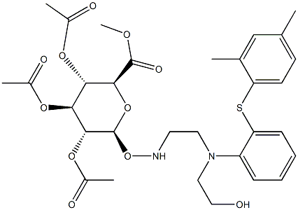 (2S,3R,4S,5S,6S)-2-(((2-((2-((2,4-Dimethylphenyl)thio)phenyl)(2-hydroxyethyl)amino)ethyl)amino)oxy)-6-(methoxycarbonyl)tetrahydro-2H-pyran-3,4,5-triyl Triacetate