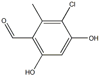 3-Chloro-4,6-dihydroxy-2-methylbenzaldehyde,83324-59-8,结构式