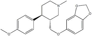 trans-3-[(1,3-Benzodioxol-5-yloxy)methyl]-4-(4-methoxyphenyl)-1-methylpiperidine Structure