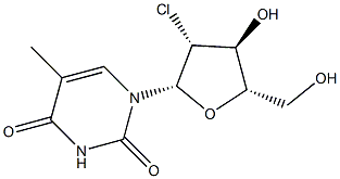 1-((2S,3R,4S,5S)-3-Chloro-4-hydroxy-5-(hydroxymethyl)tetrahydrofuran-2-yl)-5-methylpyrimidine-2,4(1H,3H)-dione Struktur