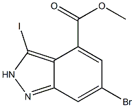 6-Bromo-3-iodo-2H-indazole-4-carboxylic acid methyl ester,,结构式