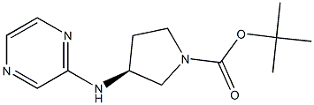 (S)-tert-Butyl 3-(pyrazin-2-ylamino)pyrrolidine-1-carboxylate,,结构式