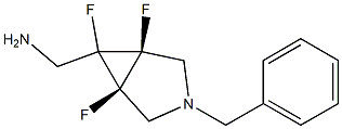((1R,5S,6r)-3-benzyl-1,5,6-trifluoro-3-azabicyclo[3.1.0]hexan-6-yl)methanamine 化学構造式