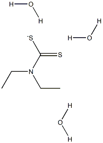 N,N-diethyldithiocarbamate trihydrate Structure